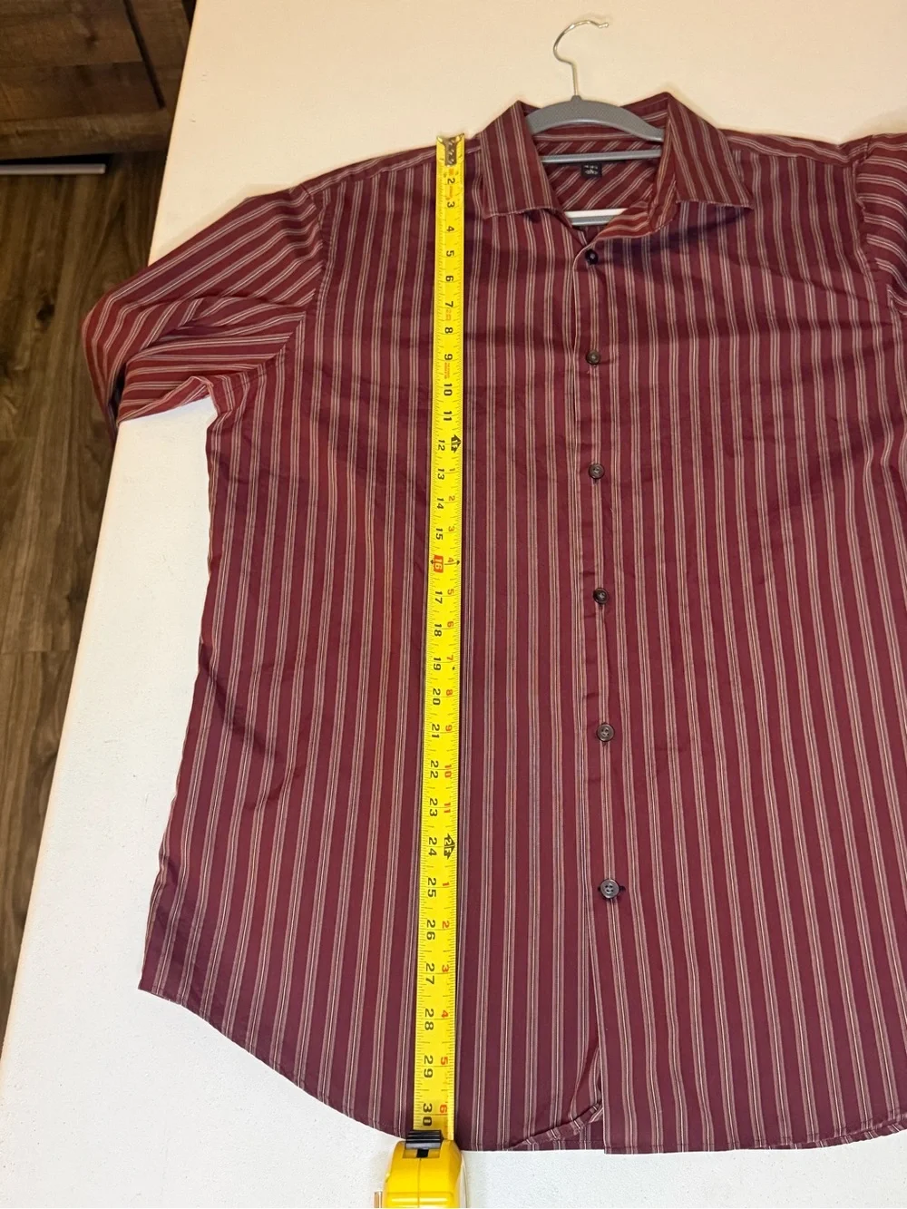 Banana Republic Fitted Men’s Dress Shirt 16-16½ Large Burgundy Striped